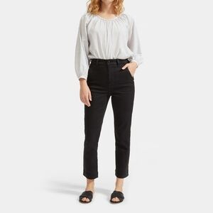Everlane Pant The Slim Leg Crop Washed Black High Rise Stretch Ankle NEW